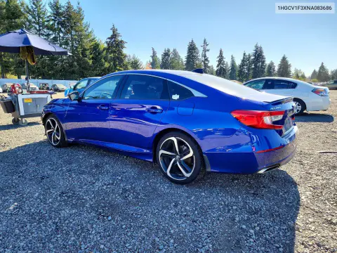 2022 Honda Accord Sport VIN 1HGCV1F3XNA083686 фото 2