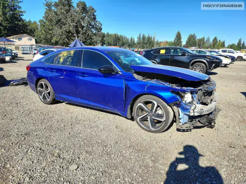 2022 Honda Accord Sport VIN 1HGCV1F3XNA083686 фото 4