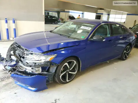 1HGCV1F44NA066732 — 2022 Honda Accord, Передняя часть, фото до ремонта