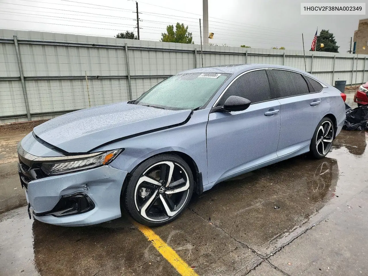1HGCV2F38NA002349 Honda Accord 2022 — повреждение Передняя часть, фото до ремонта