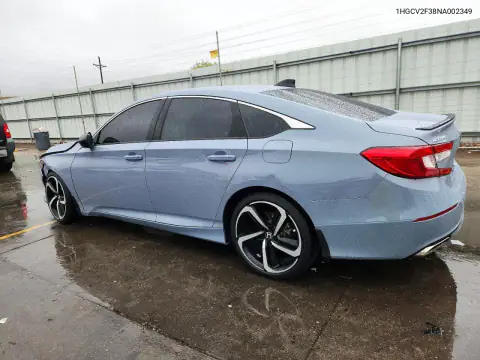 1HGCV2F38NA002349 — 2022 Honda Accord, фото 2 с аукциона Copart, Передняя часть