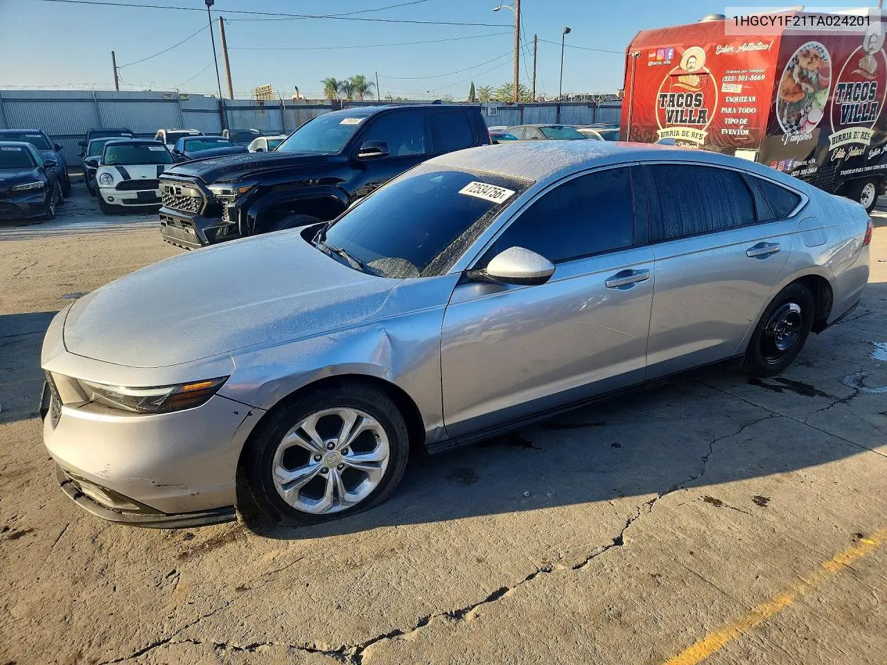 2026 Honda Accord Lx VIN 1HGCY1F21TA024201 фото 1