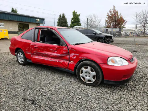 2000 Honda Civic Ex VIN 1HGEJ8247YL096111 фото 4