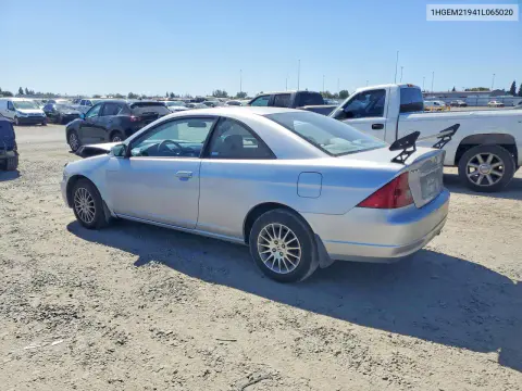 2001 Honda Civic Si VIN 1HGEM21941L065020 фото 2