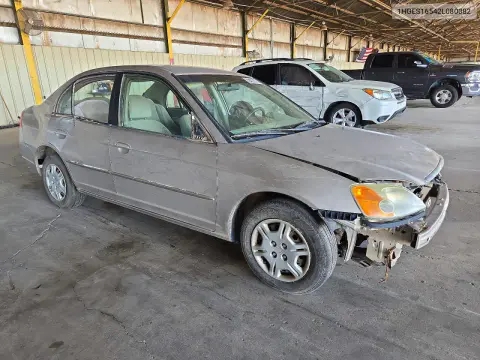 2002 Honda Civic Lx VIN 1HGES16542L080382 фото 4