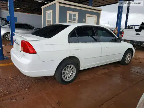 2002 Honda Civic Lx VIN 1HGES16572L068436 фото 3