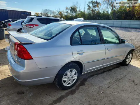 2003 Honda Civic Ex VIN 1HGES26793L001927 фото 3