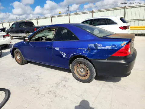 2004 Honda Civic Lx VIN 1HGEM225X4L037111 фото 2
