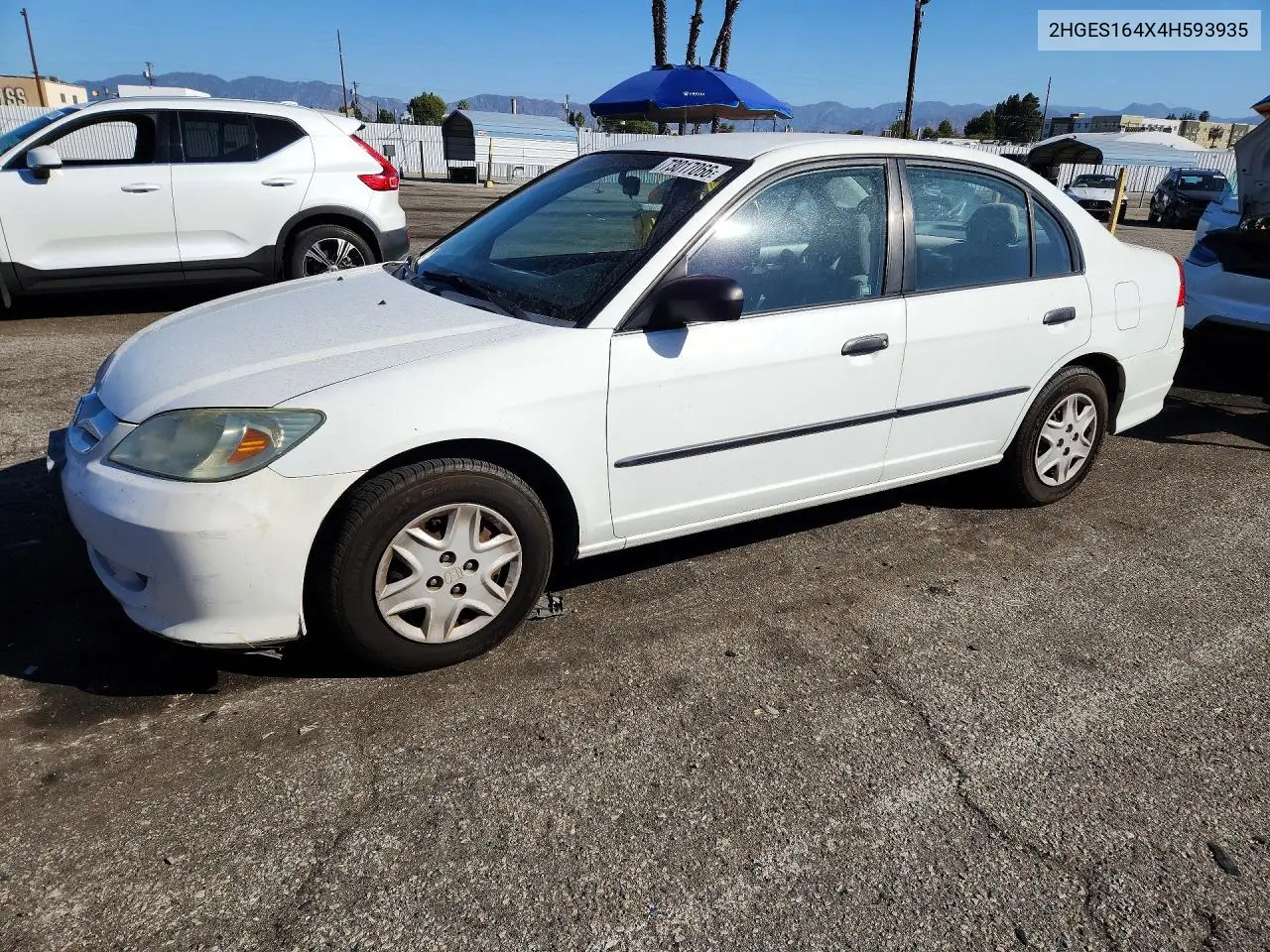 2004 Honda Civic Dx VIN 2HGES164X4H593935 фото 1