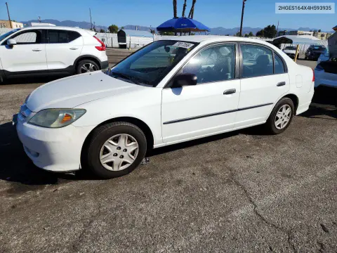2HGES164X4H593935 — 2004 Honda Civic, Мелкие вмятины и царапины, фото до ремонта
