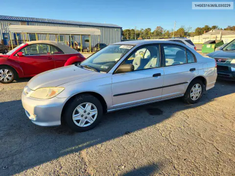 2005 Honda Civic Dx Vp VIN 1HGES16365L030229 фото 1