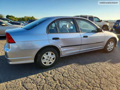 2005 Honda Civic Dx Vp VIN 1HGES16365L030229 фото 3