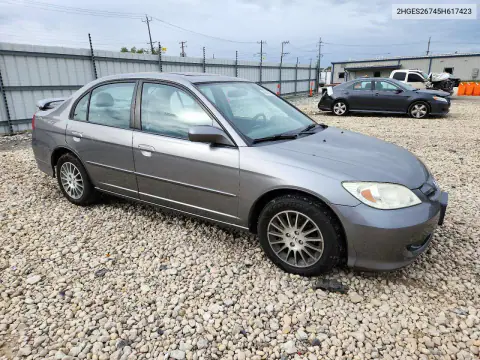2005 Honda Civic Ex VIN 2HGES26745H617423 фото 4