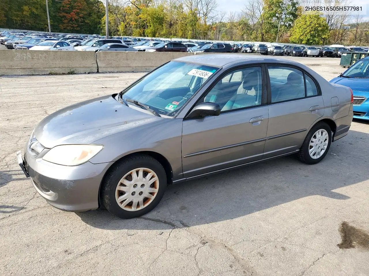 2HGES16505H577981 Honda Civic 2005 — повреждение Передняя часть, фото до ремонта