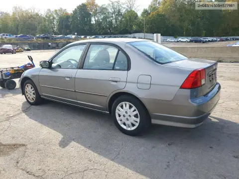 2HGES16505H577981 — 2005 Honda Civic, фото 2 с аукциона Copart, Передняя часть