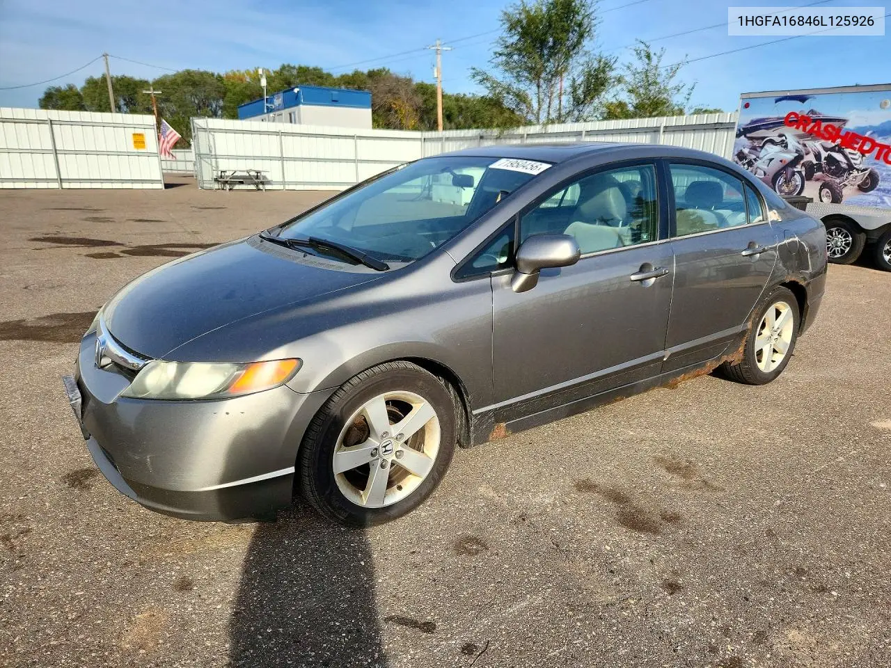 2006 Honda Civic Ex VIN 1HGFA16846L125926 фото 1