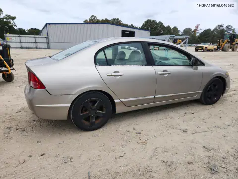 2006 Honda Civic Ex VIN 1HGFA16816L046682 фото 3