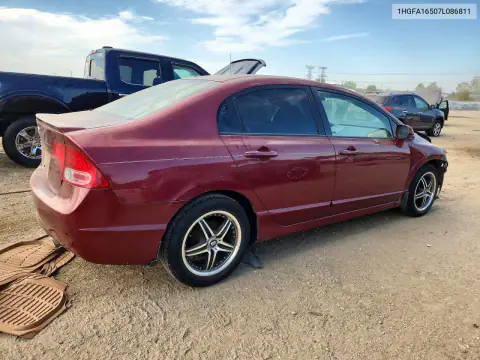 1HGFA16507L086811 — 2007 Honda Civic, фото 3 с аукциона Copart, Передняя часть