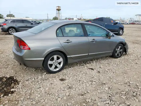 1HGFA16877L144228 — 2007 Honda Civic, фото 3 с аукциона Copart, Передняя часть