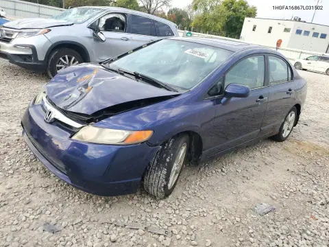 1HGFA16867L031502 — 2007 Honda Civic, Передняя часть, фото до ремонта