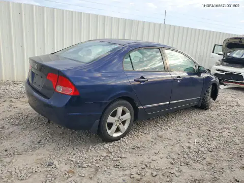 1HGFA16867L031502 — 2007 Honda Civic, фото 3 с аукциона Copart, Передняя часть