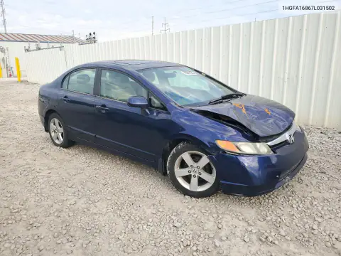 1HGFA16867L031502 — 2007 Honda Civic, фото 4 с аукциона Copart, Передняя часть