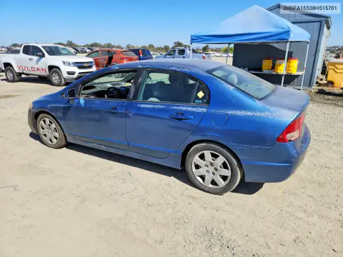 2008 Honda Civic Lx VIN 2HGFA15538H515701 фото 2