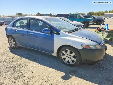 2008 Honda Civic Lx VIN 2HGFA15538H515701 фото 4