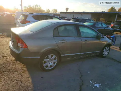 2008 Honda Civic Lx VIN 2HGFA16508H503911 фото 3