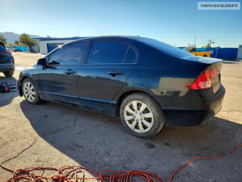 2008 Honda Civic Lx VIN 1HGFA16518L045475 фото 2
