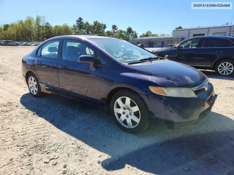 2008 Honda Civic Lx VIN 2HGFA16598H526488 фото 4
