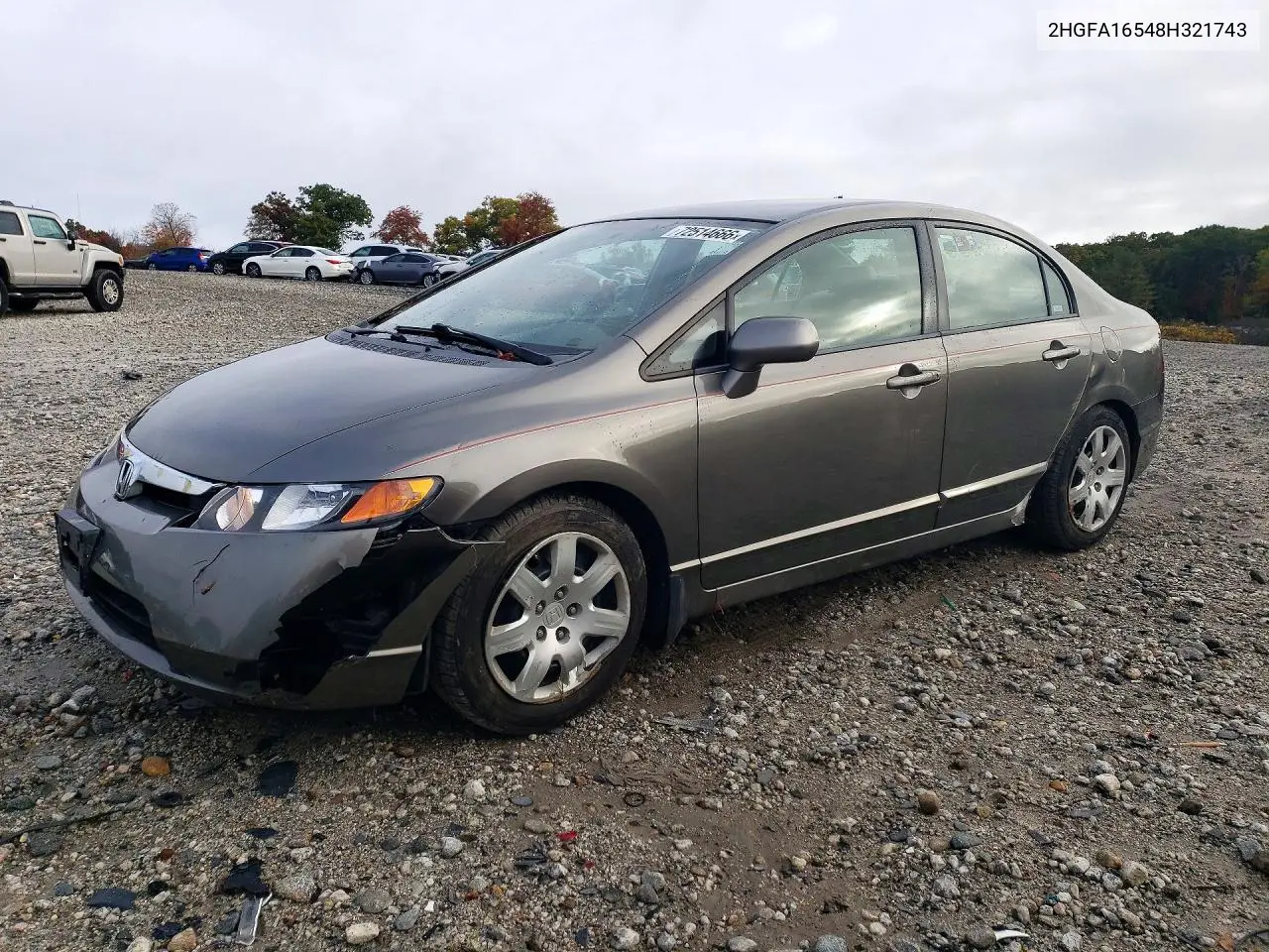 2008 Honda Civic Lx VIN 2HGFA16548H321743 фото 1