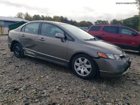 2008 Honda Civic Lx VIN 2HGFA16548H321743 фото 4