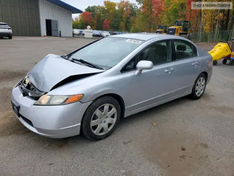 2HGFA16588H328209 — 2008 Honda Civic, Передняя часть, фото до ремонта
