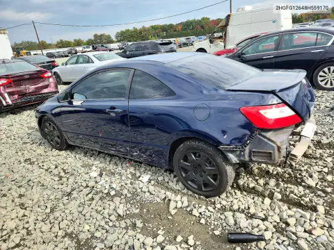 2HGFG12648H559170 — 2008 Honda Civic, фото 2 с аукциона Copart, Задняя часть