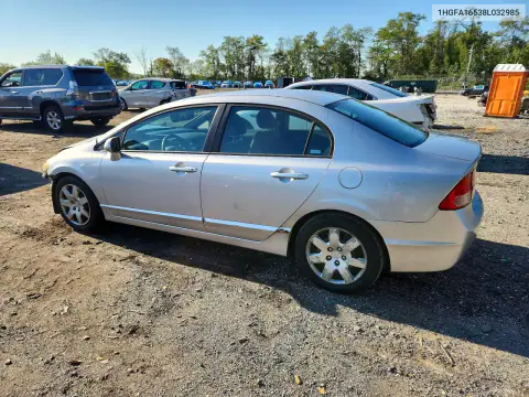 1HGFA16538L032985 — 2008 Honda Civic, фото 2 с аукциона Copart 15.10.2026, Передняя часть