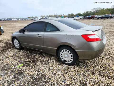 2HGFG12688H568731 — 2008 Honda Civic, фото 2 с аукциона Copart, Боковая часть