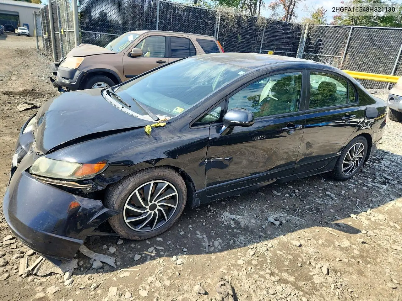2HGFA16548H321130 Honda Civic 2008 — повреждение Передняя часть, фото до ремонта
