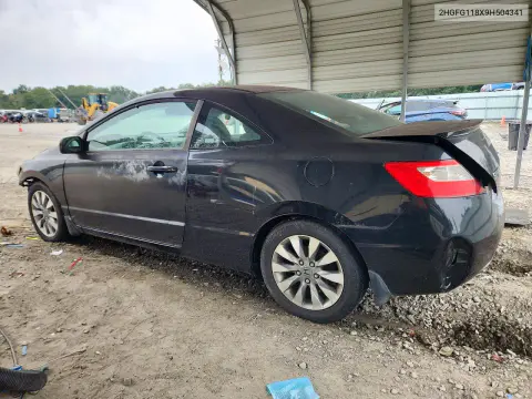2009 Honda Civic Ex VIN 2HGFG118X9H504341 фото 2