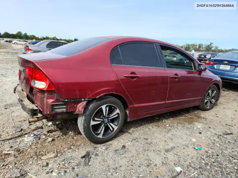 2009 Honda Civic Lx VIN 2HGFA16529H364866 фото 3