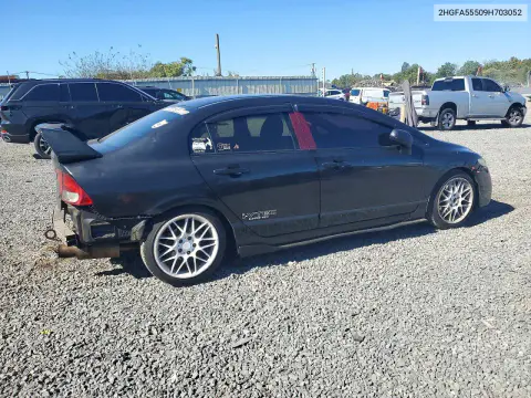 2009 Honda Civic Si VIN 2HGFA55509H703052 фото 3
