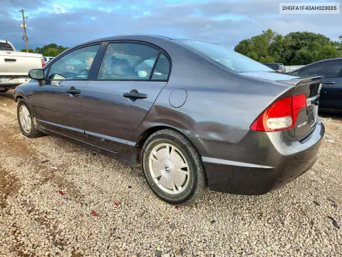 2010 Honda Civic Dx-G VIN 2HGFA1F43AH023035 фото 2