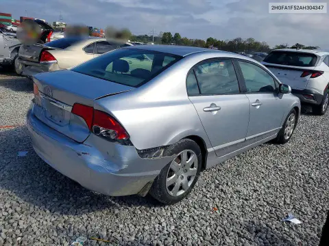 2010 Honda Civic Lx VIN 2HGFA1F52AH304347 фото 3