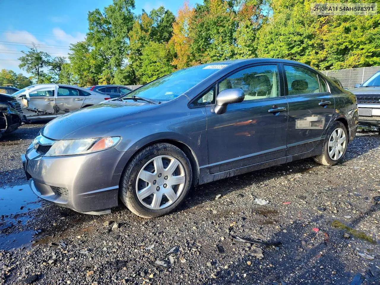 2010 Honda Civic Lx VIN 2HGFA1F54AH578391 фото 1