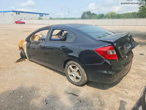 2012 Honda Civic Lx VIN 2HGFB2F42CH051382 фото 2