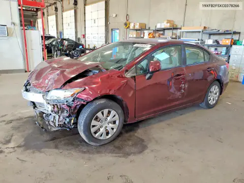 19XFB2F5XCE078266 — 2012 Honda Civic, Передняя часть, фото до ремонта