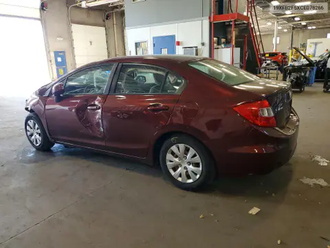2012 Honda Civic Lx VIN 19XFB2F5XCE078266 фото 2
