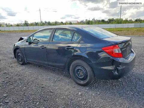 2012 Honda Civic Lx VIN 2HGFB2F4XCH039870 фото 2
