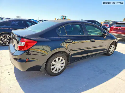 2012 Honda Civic Lx VIN 2HGFB2F50CH597350 фото 3
