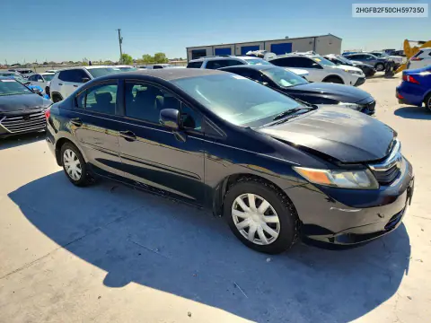 2012 Honda Civic Lx VIN 2HGFB2F50CH597350 фото 4